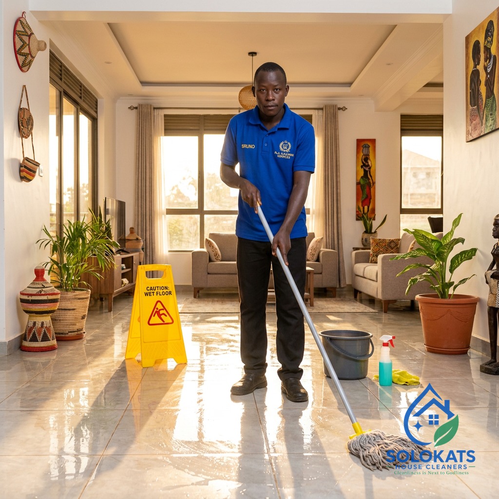 Professional SOLOKATS cleaning service in a finished home